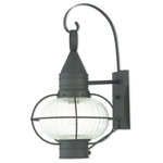 Livex Lighting - Newburyport 1-Light Wall Lantern, Bronze - The Newburyport outdoor wall lantern boasts classic nautical and railway styling with a beautiful hand blown fluted clear glass globe and a bronze finish over the solid brass construction.