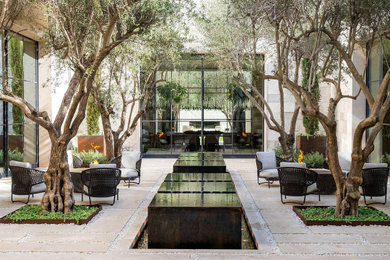 Large trendy courtyard patio photo in Los Angeles