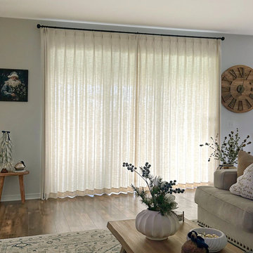 Modern Living Room Hestara Linen Cotton Blend Textured Curtains by FRESHINE