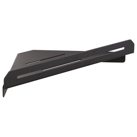 Bathroom Floating Corner Shower Shelf, Matte Black