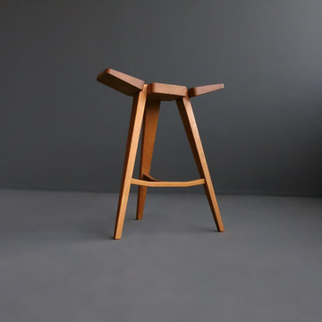 Danish Solid Ash Wood Counter Stool