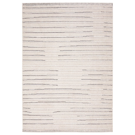 Label J Regious EVA02 Striped Ivory Area Rug, 5'x8'