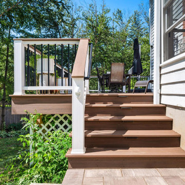 Timbertech Vintage Collection English Walnut and Universal Rail White with LED