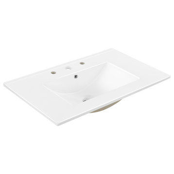 Ceramic Single Sink Basin Vanity Top, Compatible with VAN1002, VAN1006 & VAN1010