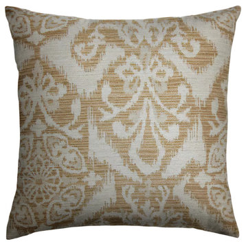 The Pillow Collection Yellow Grinnell Throw Pillow, 18"x18"