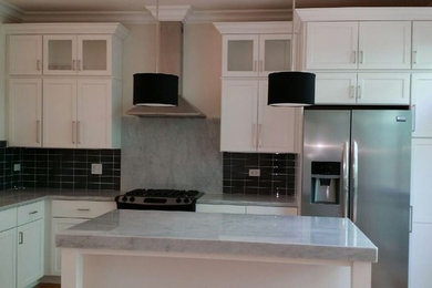 Kitchen Ideas white with gray granite tops