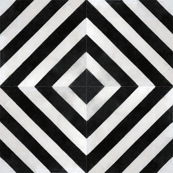 Black Corner Diamond Cement Tile - Accent Trim And Border Tile