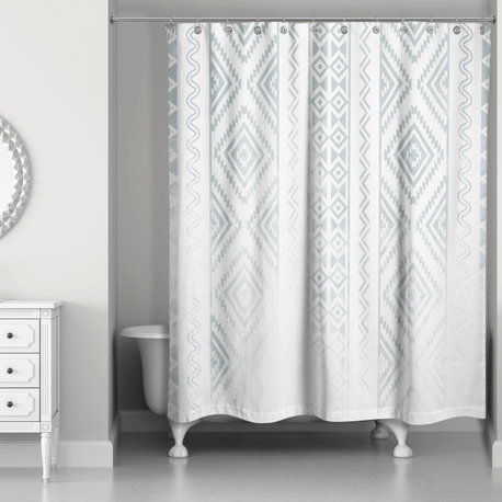 Faded Blue Tribal 71x74 Shower Curtain