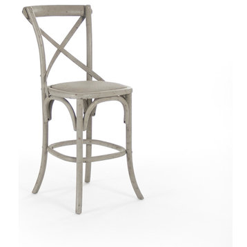 Parisienne Cafe Counter Stool, Faux Olive Green Birch