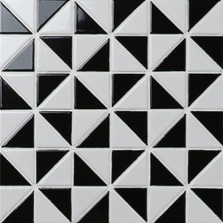 Windmill Series: A Dynamic Triangle Tile - TR2-MW-GW-B - Mosaic Tile