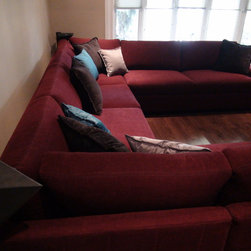 Custom Sectional Sof - Designer Fabric Red - Sofas