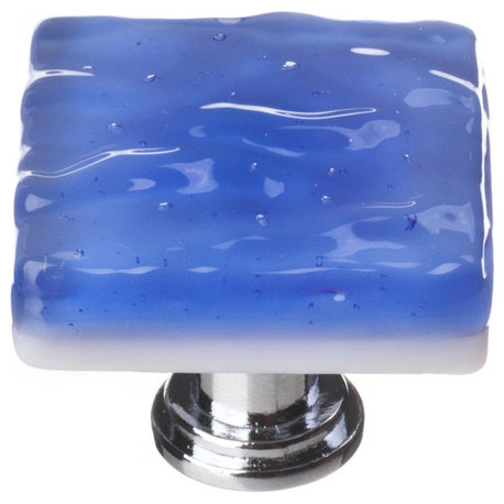 Glacier Sky Blue Knob, Polished Chrome Base