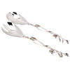 Stainless Steel Salad Server Set with Jeweled Flower Design