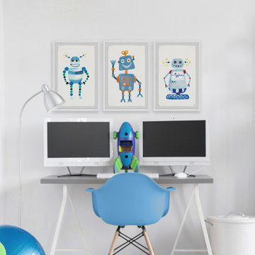 Happy Robot Triptych