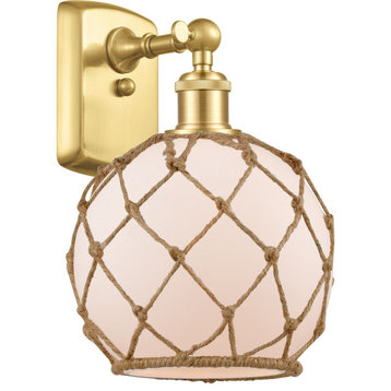 Ballston Farmhouse Rope 1 Light Wall Sconce in Satin Gold