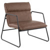 Casper Arm Chair, Black Steel, Espresso PU
