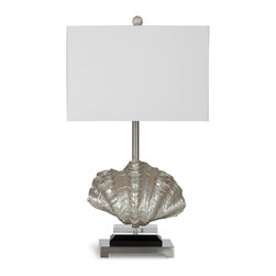 Silver Shells Table Lamp in Silver - Table Lamps