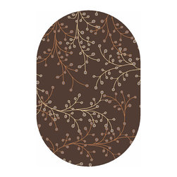 Athena Chocolate Oval Area Rug - Area Rugs