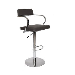 Elva High Back Hydraulic Stool | Black - Bar Stools And Counter Stools