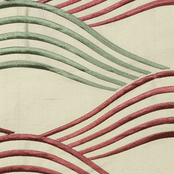 Pink Custom Made Embroidered Dupioni Silk Curtains - Window Treatments