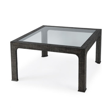 Chatham Glass and Raffia Square 36" Coffee Table