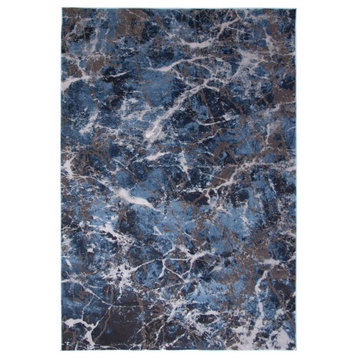 ECARPETGALLERY Marble Texture Rug 5'3" x 7'3" Blue, Marble