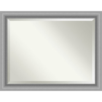 Peak Polished Nickel Beveled Bathroom Wall Mirror - 46 x 36 in.