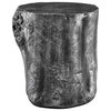 Linon Hunter Resin End Table Stool in Silver