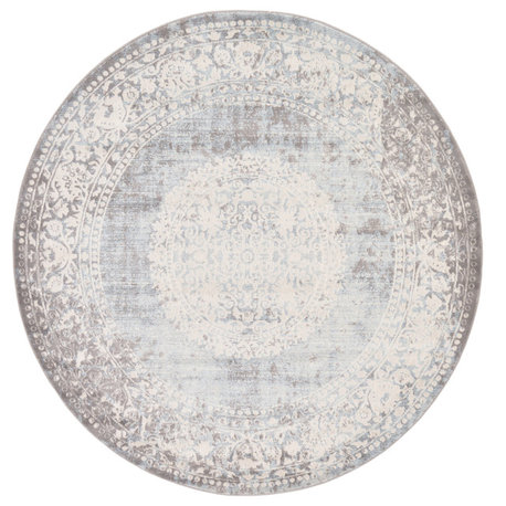 Unique Loom Light Blue Olwen New Classical 6' 0 x 6' 0 Round Rug