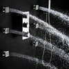 24" Ceiling Shower Rain Head Set With Shower Body Jets