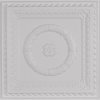 Laurel Wreath PVC 2' x 2' Faux Tin Ceiling Tile, Pack of 10, White Matte