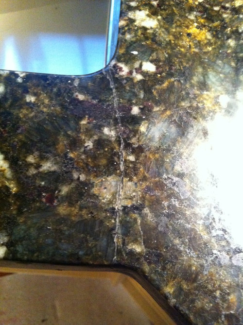 granite installed today has crack! Please advise