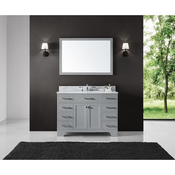 48" Single Sink Bathroom Vanity With Carrara Marble Top
