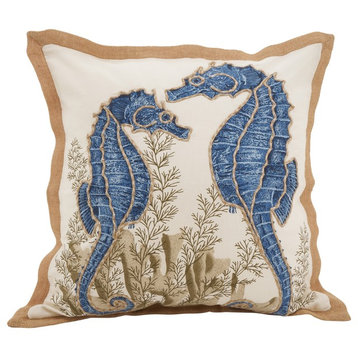 Sea-inspired Space Decorative Throw Pillow, Seahorse
