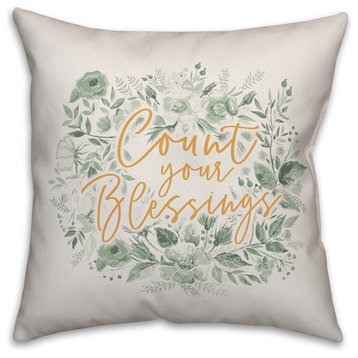 Count Your Blessings 18"x18" Throw Pillow