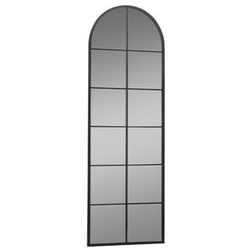 Metal Large Arch Window Pane Wall Mirror