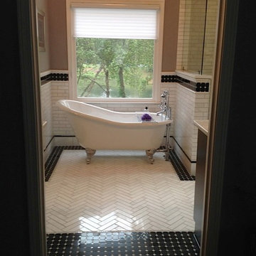 Elegant Black and White Master Bath in Roswell, GA