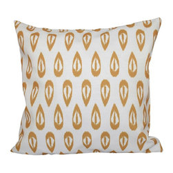 Gold Ikat Tears Geometric Print Pillow - Decorative Pillows