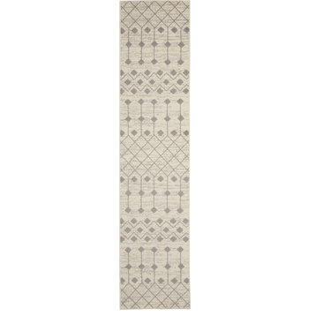 Nourison Grafix 2'3" x 10' Ivory/Grey Bohemian Indoor Area Rug