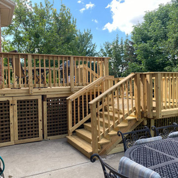 Pressure Treated Deck with Square Lattice Skirting in Woodridge, IL