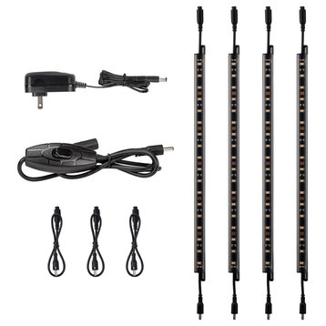 LED 5CCT 12" Dimmable Linkable Light Bars (4) for Gun Safe Under Cabinet Closet