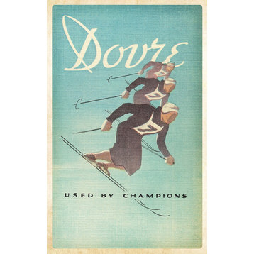 Winter Dovre Skiing Vintage Advertisement on Wrapped Canvas