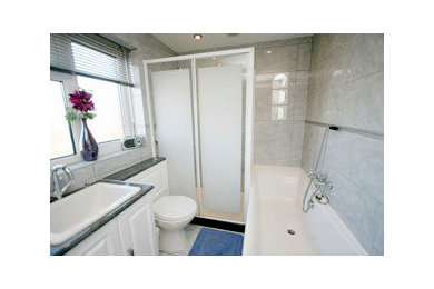 Design ideas for a modern bathroom in West Midlands.