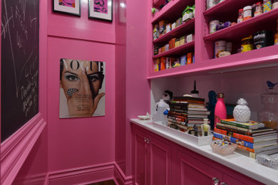 Elegant kitchen pantry photo in New York