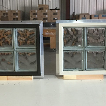 Pair of Matching Glass Block Windows