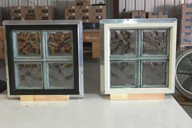 Pair of Matching Glass Block Windows