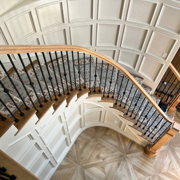 Curved Staircase Raised Panels