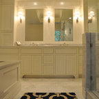 Herringbone marble tiles - Traditional - Bathroom - San  