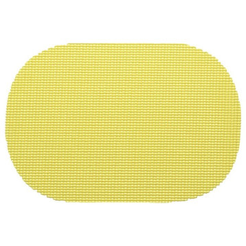 Kraftware Fishnet Lemon Yellow Oval Placemats, Set of 12