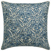 Blue Art Silk Sequins & Beaded Bird Pillows Cover, Birdy Flight, 23. Blue (Farzeen), 26"x26"